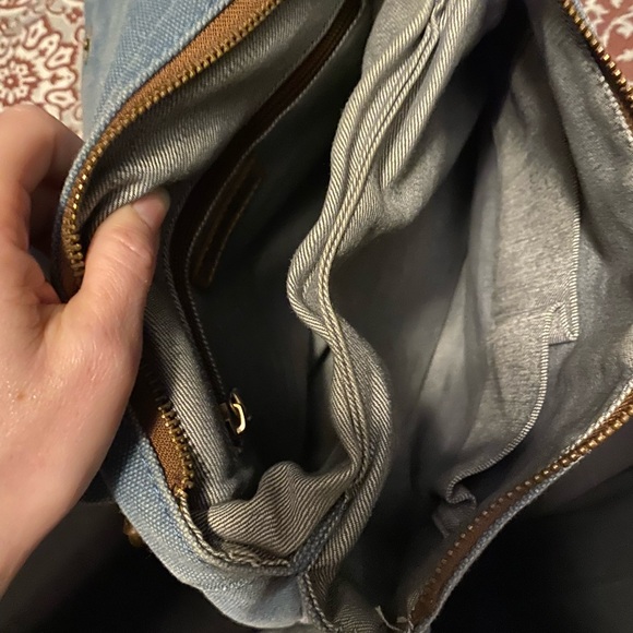 Acacia Blue Canvas Backpack Leather Adjustable straps - Picture 5 of 9